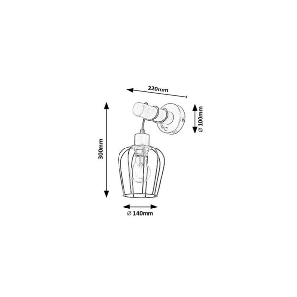 Rabalux Zidna lampa Fabian E27 1x MAX 40W mat crno (5244) - 5244