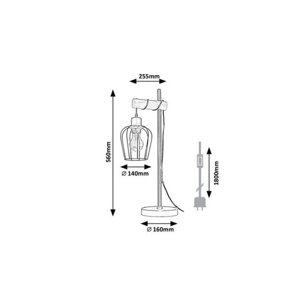 Rabalux Stona lampa Fabian E27 1x MAX 40W mat crno (5245) - 5245