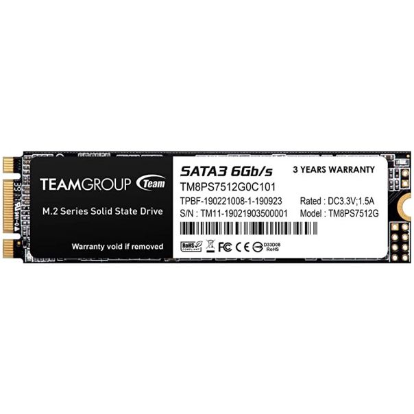 TEAM GROUP TeamGroup M.2 2280 512GB MS30 NGFF SSD SATA3 530/430MB/s TM8PS7512G0C101 - 44170