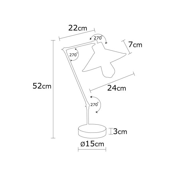 OPVIQ Stona lampa Manavgat N-607, plava/braon - EP3005074