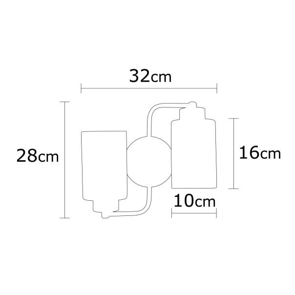 OPVIQ Zidna lampa Balcova N-345, crna/bela - EP3005191