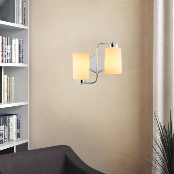 OPVIQ Zidna lampa Balcova N-346, srebrna/bela - EP3005200
