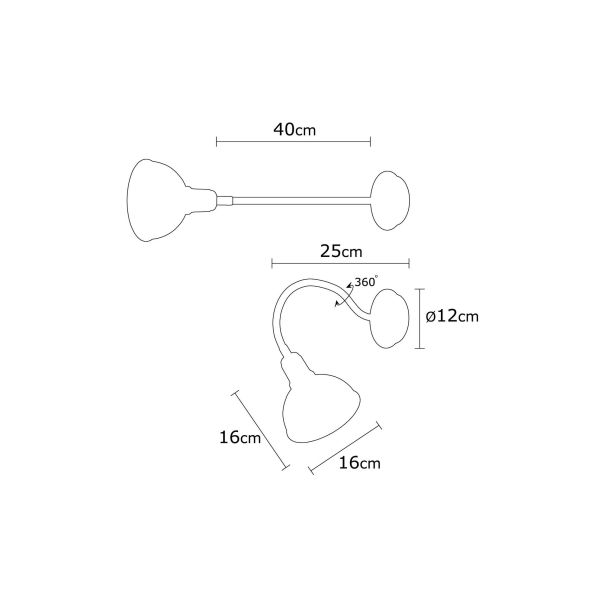 OPVIQ Zidna lampa Kumluca N-525, bronzana - EP3005230