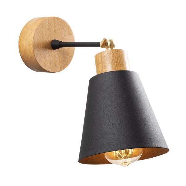OPVIQ Zidna lampa Manavgat N-610, crna/braon - EP3005239