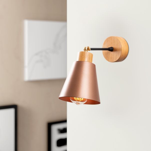 OPVIQ Zidna lampa Manavgat N-612, zlatna/braon - EP3005260