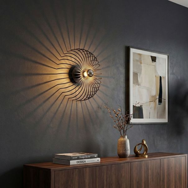 OPVIQ Zidna lampa Aspendos N-645, crna/zlatna - EP3005353