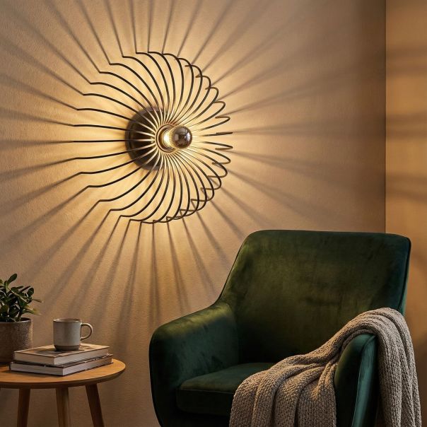 OPVIQ Zidna lampa Aspendos N-645, crna/zlatna - EP3005353