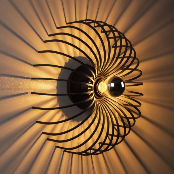 OPVIQ Zidna lampa Aspendos N-645, crna/zlatna - EP3005353
