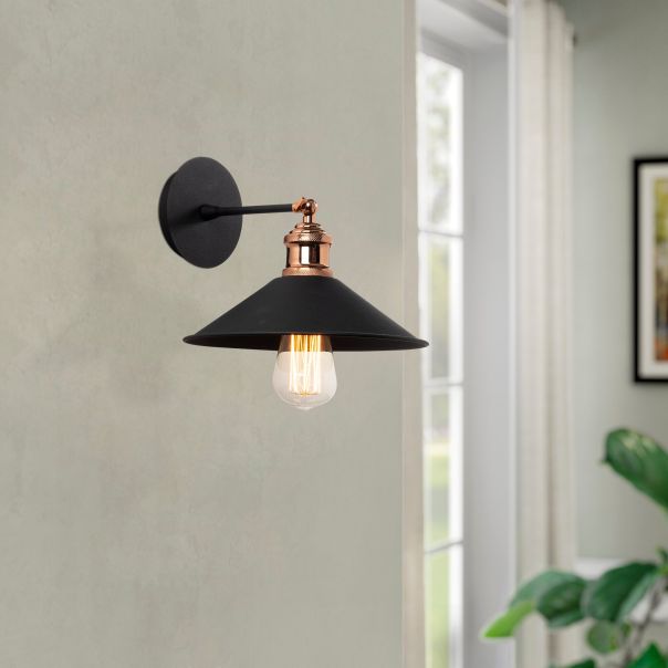 OPVIQ Zidna lampa Berceste N-663, crna/bronzana - EP3005368