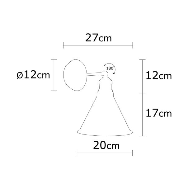 OPVIQ Zidna lampa Berceste N-680, crna/bronzana - EP3005395