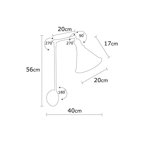 OPVIQ Zidna lampa Berceste N-682, crna/zlatna - EP3005422