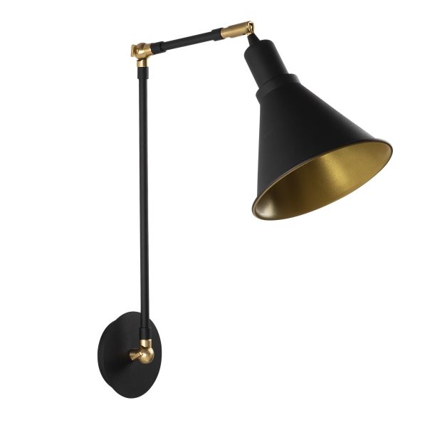 OPVIQ Zidna lampa Berceste N-682, crna/zlatna - EP3005422