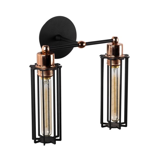 OPVIQ Zidna lampa Likya N-1023, crna/bakarna - EP3005662