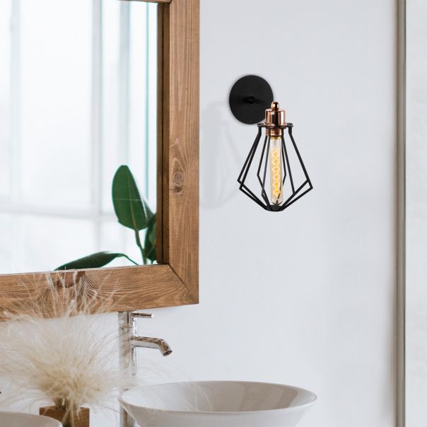 OPVIQ Zidna lampa Oylat N-1042y, crna/bronzana - EP3005668
