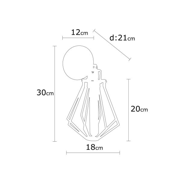 OPVIQ Zidna lampa Oylat N-1042y, crna/bronzana - EP3005668