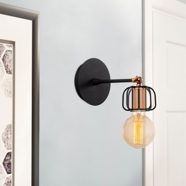 OPVIQ Zidna lampa Demre N-1206, crna/bronzana - EP3005692