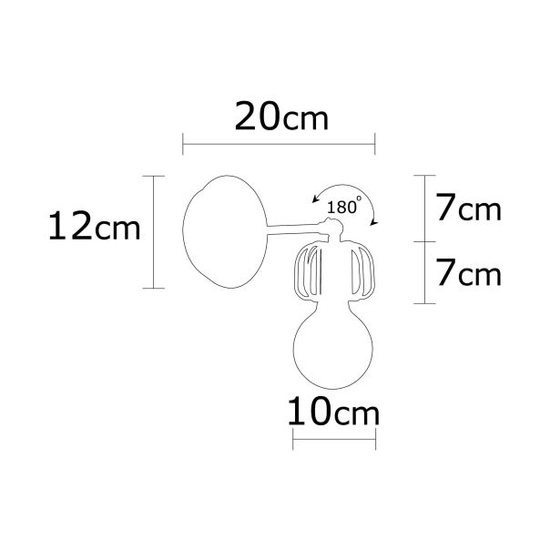 OPVIQ Zidna lampa Demre N-1206, crna/bronzana - EP3005692