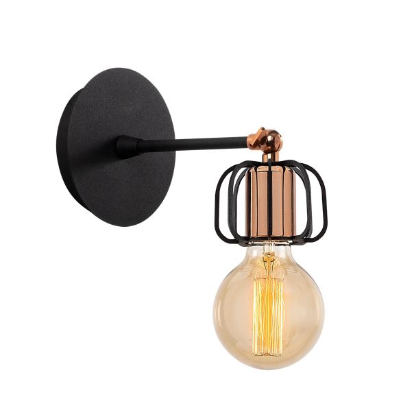 OPVIQ Zidna lampa Demre N-1206, crna/bronzana - EP3005692