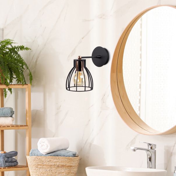 OPVIQ Zidna lampa Kemah N-1238, crna/bronzana - EP3005707
