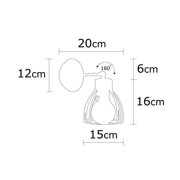 OPVIQ Zidna lampa Kemah N-1238, crna/bronzana - EP3005707