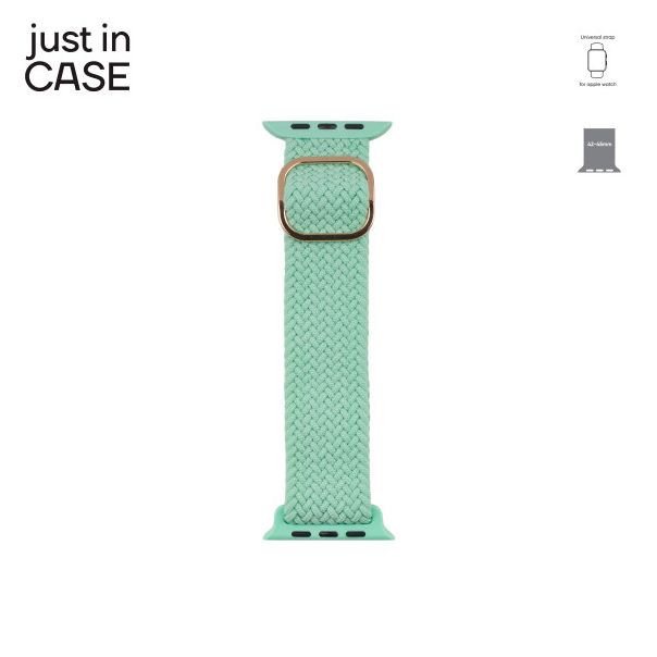 JUST IN CASE 2u1 Narukvica 42-45mm zlatna MILANESE + tirkiz tekstil - MT4245GLGN