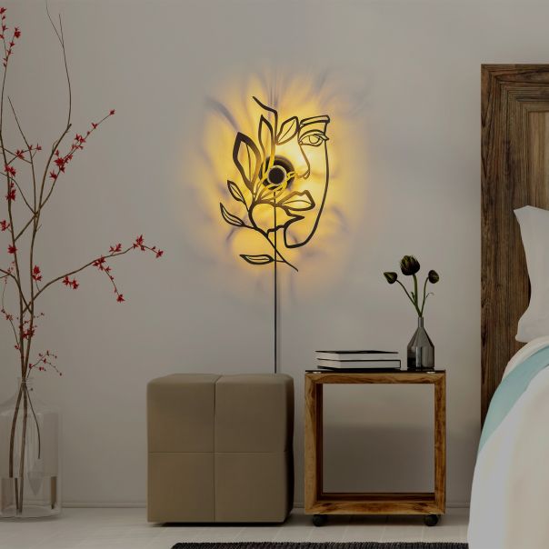 OPVIQ Zidna lampa Flower Faced, crna - EP3005893