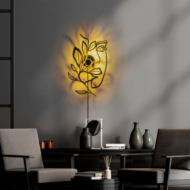 OPVIQ Zidna lampa Flower Faced, crna - EP3005893