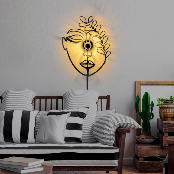 OPVIQ Zidna lampa Flower Faced V2, crna - EP3005902