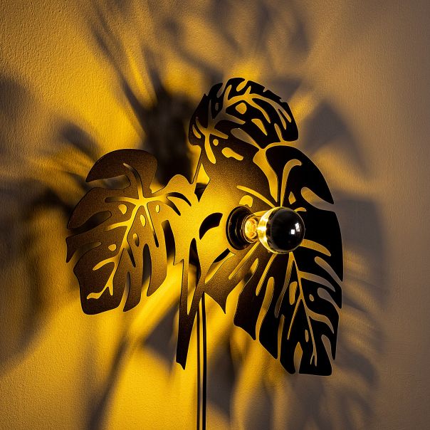 OPVIQ Zidna lampa Leaves, crna - EP3005923