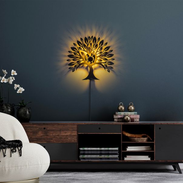 OPVIQ Zidna lampa Heart Tree V2, crna - EP3005929