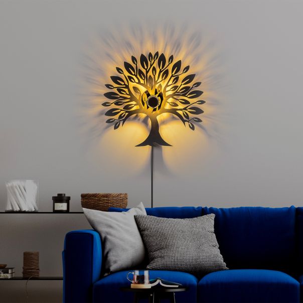 OPVIQ Zidna lampa Heart Tree V2, crna - EP3005929