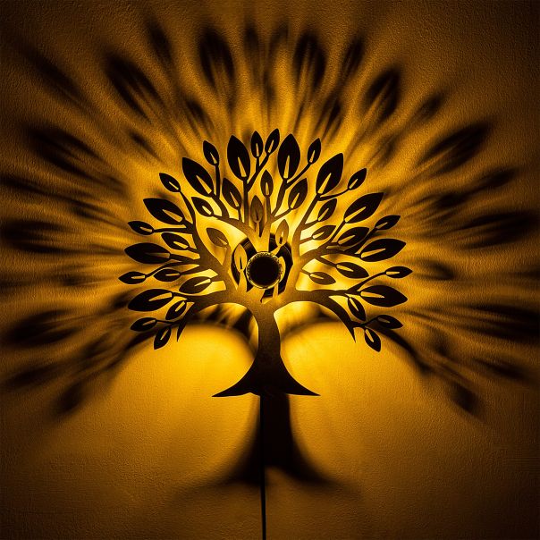 OPVIQ Zidna lampa Heart Tree V2, crna - EP3005929