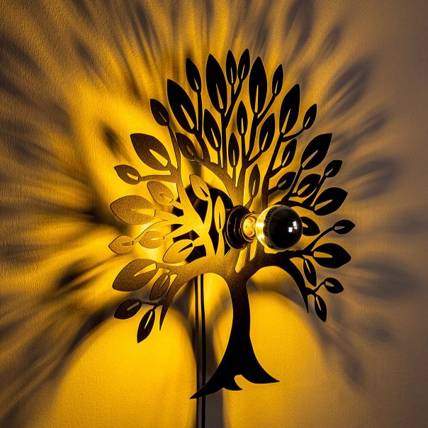 OPVIQ Zidna lampa Heart Tree V2, crna - EP3005929