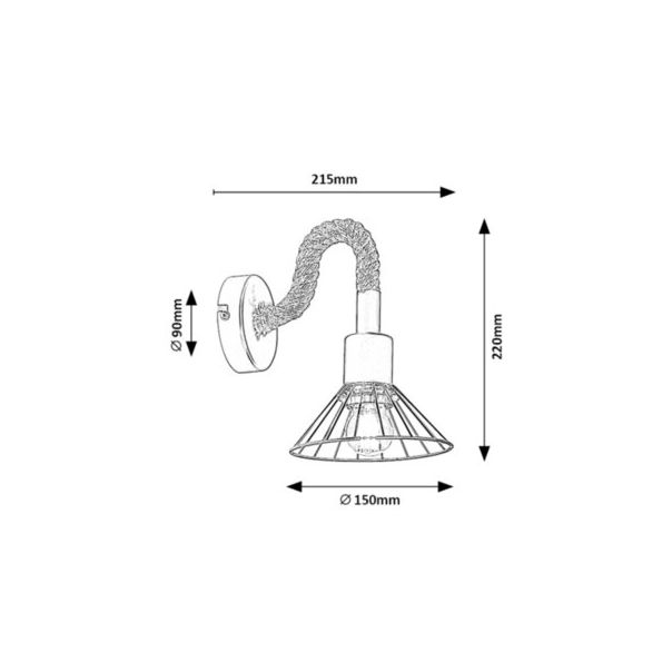 Rabalux Zidna lampa Daryl E27 1x MAX 40W crna (5270) - 5270