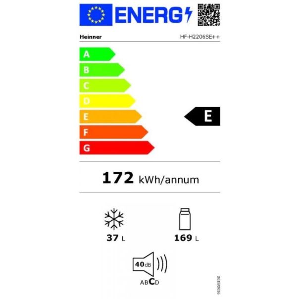 HEINNER Kombinovani frižider HF-H2206SE++ 206l/55x143/sivi - EP3197128