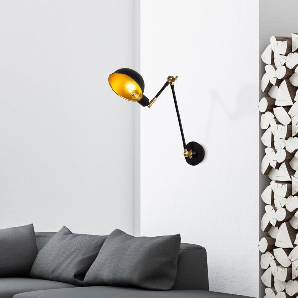 OPVIQ Zidna lampa Sivani MR-658, crna/zlatna - EP3004345