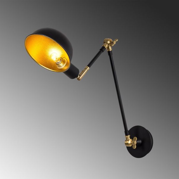OPVIQ Zidna lampa Sivani MR-658, crna/zlatna - EP3004345
