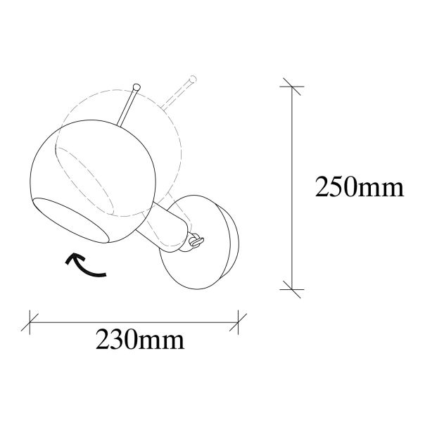 OPVIQ Zidna lampa Sivani MR-660, crna/zlatna - EP3004351