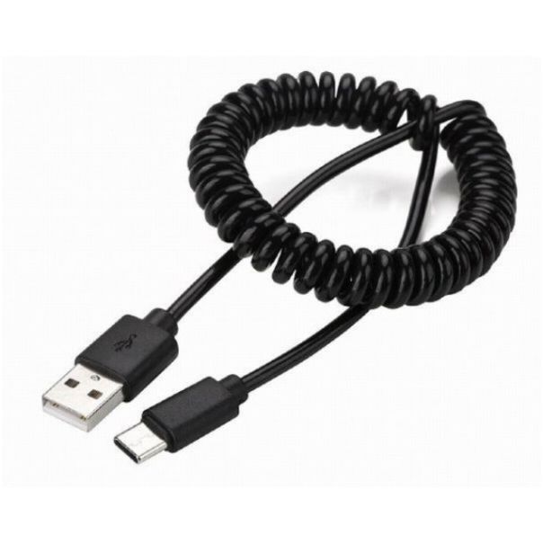 GEMBIRD CC-USB2C-AMCM-6 Spiralni USB 2.0 AM na USB-C kabl, 1.8 m, black - 44275