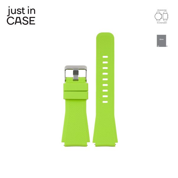 JUST IN CASE 2u1 Narukvica 22mm orange silikon + neon zelena silikon - SSR22ORGN