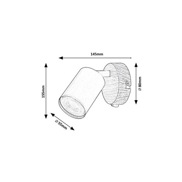Rabalux Spot rasveta Edmund GU10 1X MAX 25W hrast (5295) - 5295