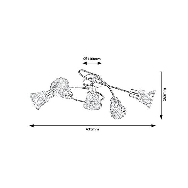 Rabalux Plafonjera Hestia E14 5x MAX 40W hrom (5304) - 5304