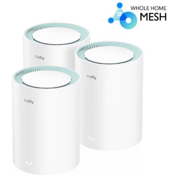 CUDY M1300 3-pack AC1200 Dual Band 2.4Ghz+5Ghz WiFi MESH - 44383