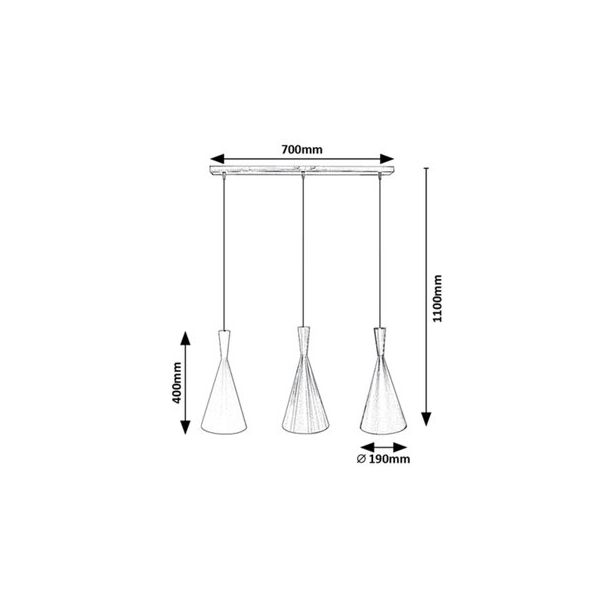 RABALUX Visilica Trincola crna, E27 40W - 5312-1