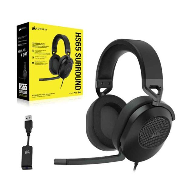 CORSAIR Gaming žične slušalice HS65 Surround CA-9011270-EU, crna - CA-9011270-EU