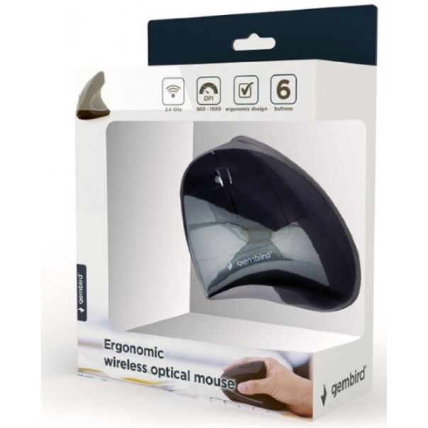 GEMBIRD MUSW-ERGO-01 Bezicni Ergonomic 6-button optical mouse - 20195-1