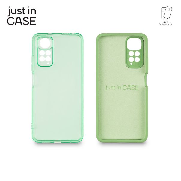 JUST IN CASE Maska 2u1 Extra case MIX za Redmi Note 11, zelena - MIX312GN