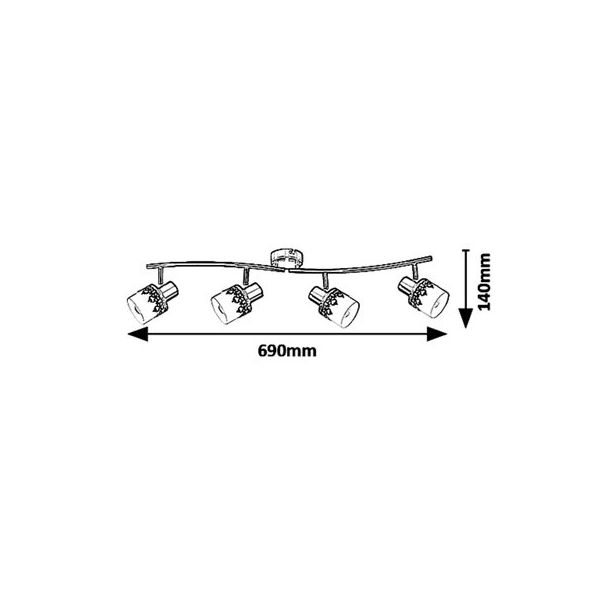 Rabalux Spot rasveta Lacey E14 4x MAX 40W crna (5344) - 5344