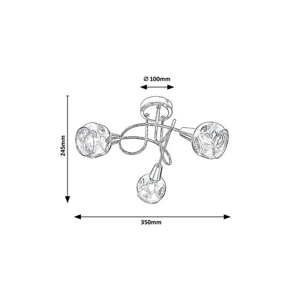 Rabalux Plafonjera Tamara E14 3x MAX 40W hrom (5348) - 5348