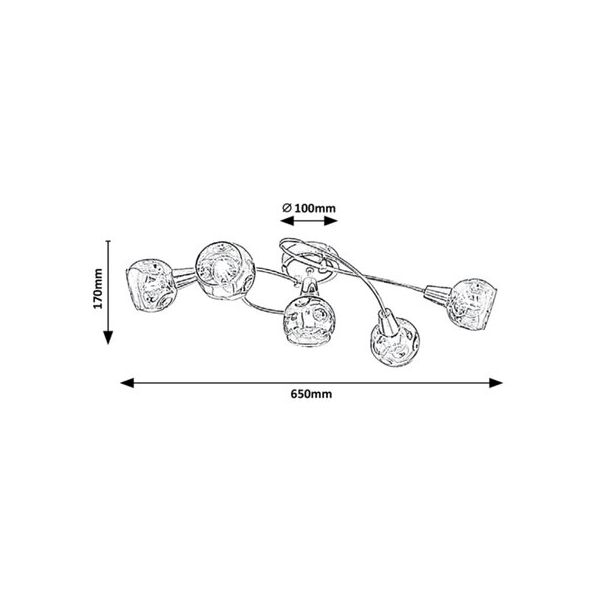 Rabalux Plafonjera Tamara E14 5x MAX 40W hrom (5349) - 5349